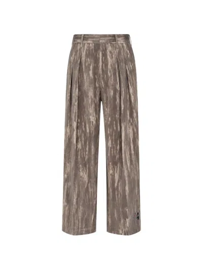 Doublet Pleated Patterned Trousers In Gray