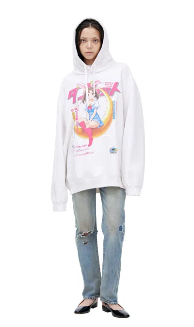 Doublet Printed Cotton Hoodie In White