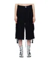 Doublet Raw-cut Tweed Cargo Shorts In Black