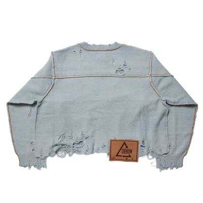 Doublet Recycle Denim Yarn Cardigan In Multi