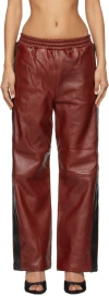 Doublet Red Basketball Leather Pants In Red