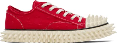 Doublet Red Spiky Canvas Sneakers