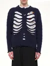 Doublet Rib Cage Cable Knit Pullover In Blue