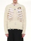 Doublet Rib Cage Cable Knit Pullover In Neutral