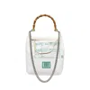 Doublet Rice Bag With Bamboo Handle In White