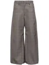 Doublet Robot Wide-leg Wool Trousers In Brown