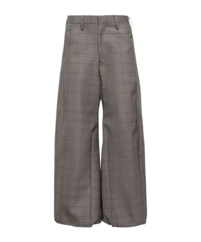 Doublet Robot Wool Wide-leg Casual Pants In Brown