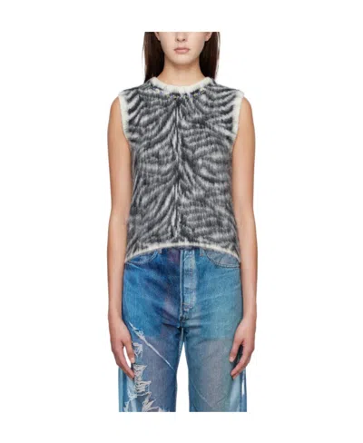 Doublet Round-neck Zebra Vest In Multicolor