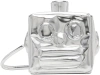 Doublet Silver Small Robot Head Bag In Silver