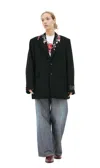 Doublet Single-breasted Wool Blazer In Black