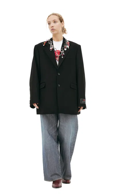 Doublet Single-breasted Wool Blazer In Black