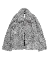 Doublet Sinister Mouth Faux Fur Jacket Grey In Multi