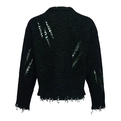 Doublet Skelton Scratch Knit Pullover In Black