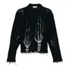 Doublet Skelton Scratch Knit Pullover In Black