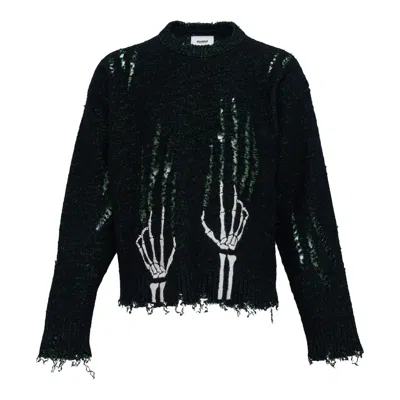Doublet Skelton Scratch Knit Pullover In Black