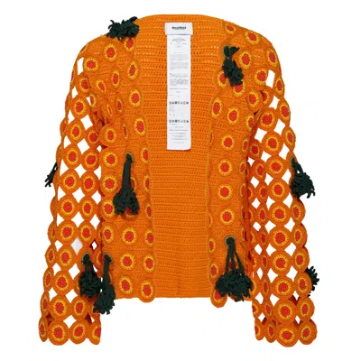 Doublet Sliced Carrot Crochet Cardigan In Multi