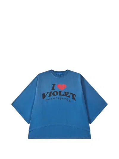 Doublet Slogan-print Layered T-shirt In Blue