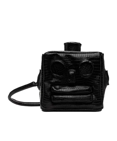 Doublet Small Robot Head Shoulder Bag In Black