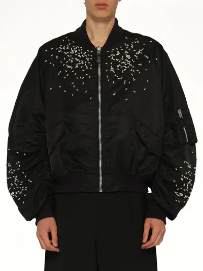 Doublet Spilled Rice Bomber Jacket In Black