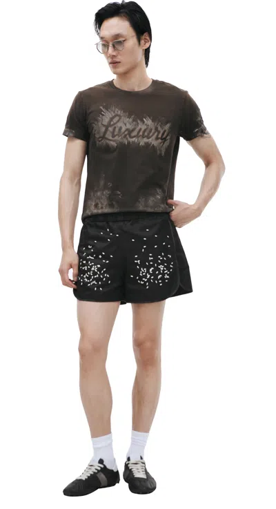 Doublet Spilled Rice Shorts In Black