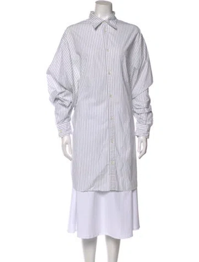 Pre-owned Doublet Striped Long Sleeve Top In White