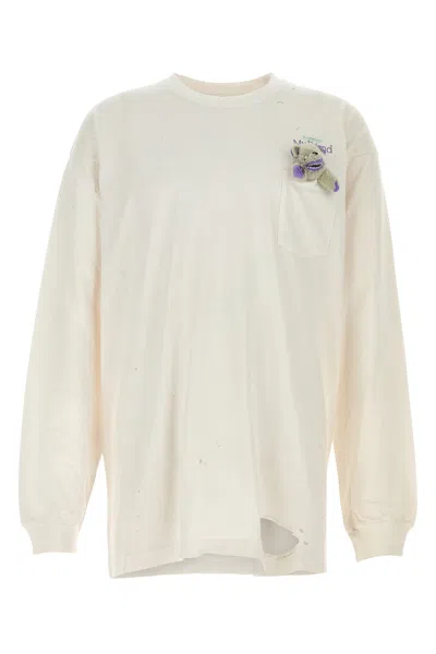 Doublet T-shirt In Cotone Gesso Uomo In Neutral
