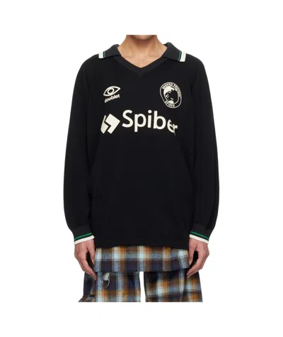 Doublet Team Spiber Football Polo In Black