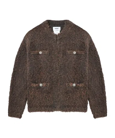 Doublet Textured-finish Cardigan In Brown