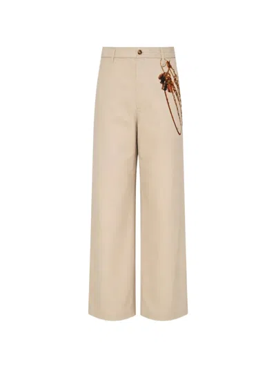 Doublet Trompe L'oeil Embroidered Trousers In Animal Print