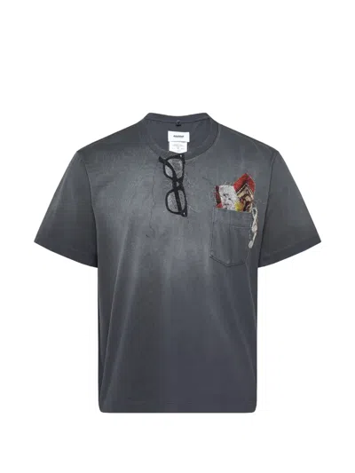 Doublet Trompe L'oeil Embroidery T-shirt In Black