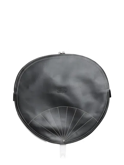Doublet Uchiwa Holder-fan Leather Messenger Bag In Black