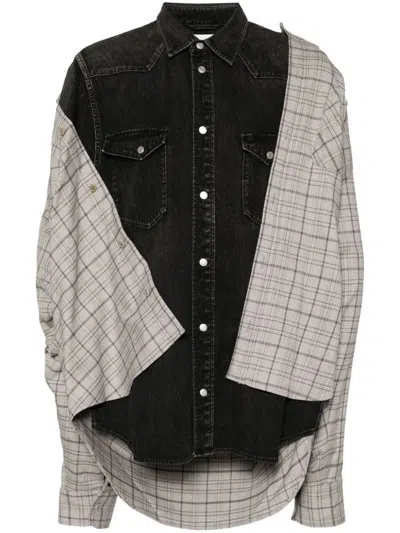 Doublet Undressed Layered Shirt In Black