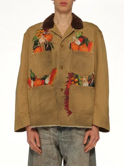 Doublet Vegetable Embroidery Work Jacket In Sand
