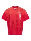 Doublet Wastereducing Algorithm Skeleton T-shirt In Red