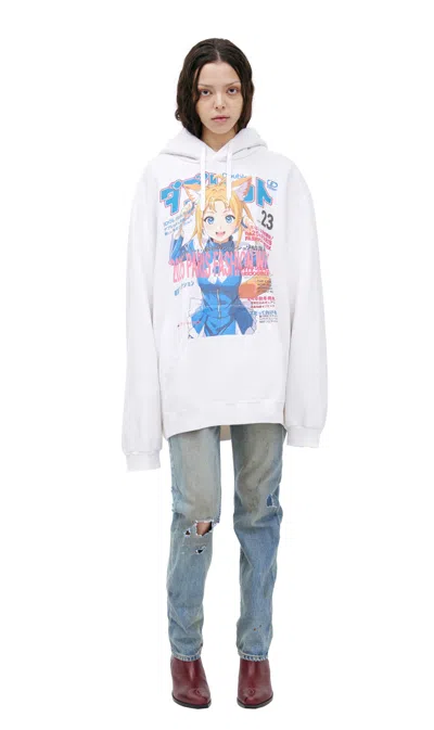 Doublet White Print Hoodie
