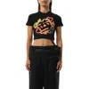 Doublet Women's Japanese Fan-service Neon Paint T-shirt In Black