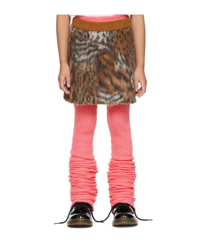 Doublet Wool Blend Elastic Waist Mini Skirt In Neutral