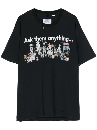 Doublet X Pz Today Graphic-print T-shirt In Black
