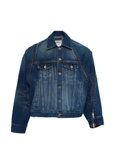 Doublet Zip-detail Denim Jacket In Blue