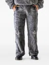 Doublet Zip Detail Graphic Trousers In Gray