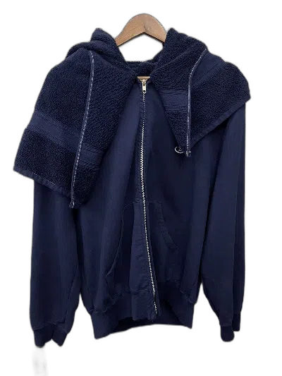 Pre-owned Doublet Zip Hoodie With Towel Design In Blue