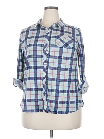 Pre-owned Doublju 3/4 Sleeve Blouse In Blue