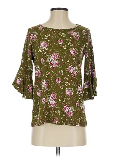 Doublju 3/4 Sleeve Blouse In Green