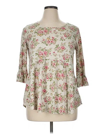 Pre-owned Doublju 3/4 Sleeve Blouse In Ivory