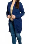 Doublju Long Cardigan In Blue In Blue
