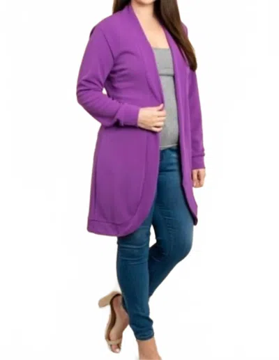 Doublju Long Cardigan In Purple