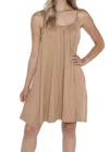 Doublju Pleat Mini Dress In Camel In Brown