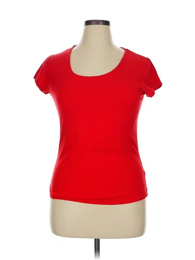 Pre-owned Doublju Short Sleeve Top Red Scoop Neck Tops