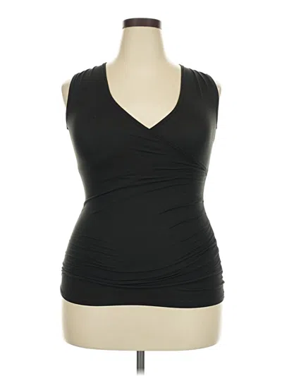 Pre-owned Doublju Sleeveless Top Black Plunge Neckline Tops