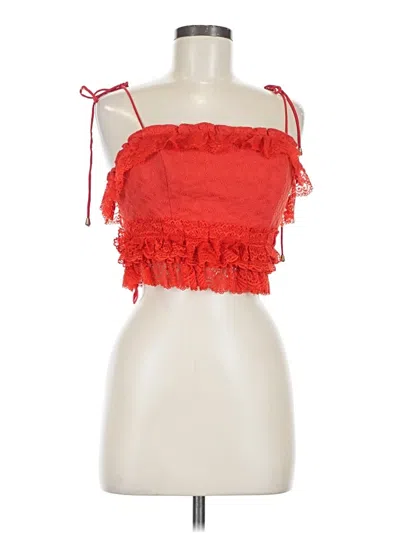 Pre-owned Doublju Sleeveless Top Red Strapless Neckline Tops